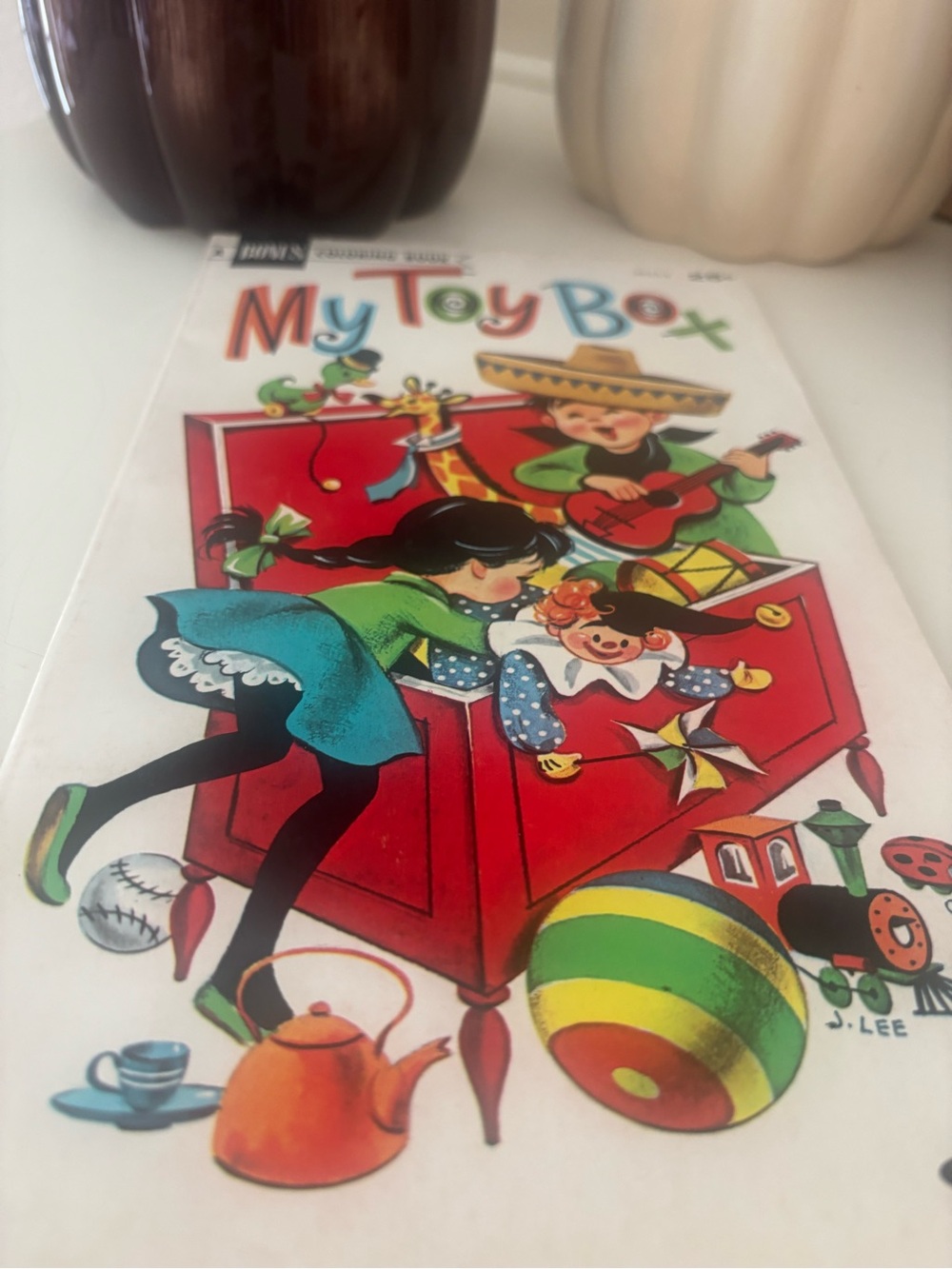 My Toy Box Vintage Kids Coloring Book - Red Illustrated Cover